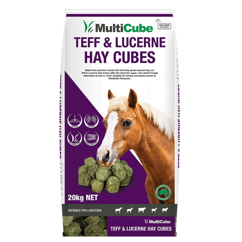 Multicube Teff & Lucerne Grass Hay Cubes 20kg